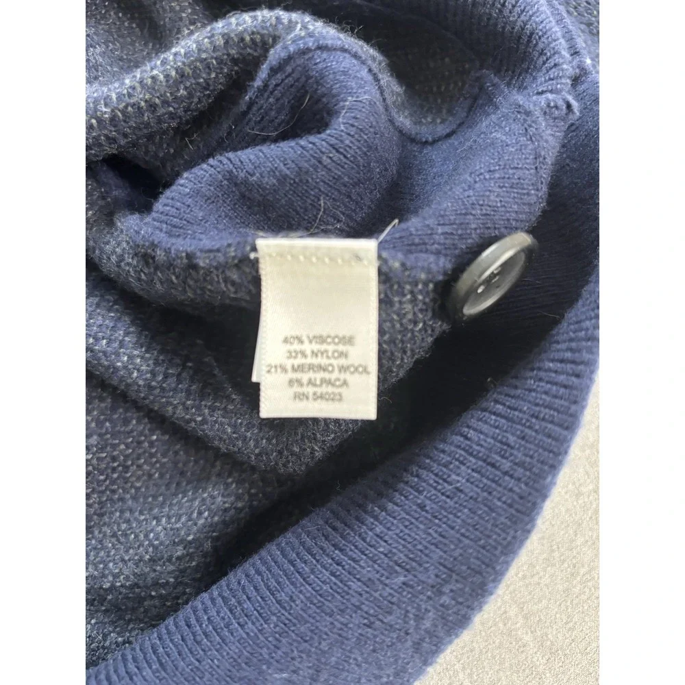Banana Republic Mens 2012 Cardigan Sz‎ L Button Front Birdseye V Neck Wool Blend